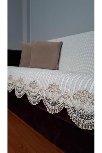 DECORA CASA HOME COLLECTİON Ultra Luxury Velvet Sofa Cover 170X210 Lace Stylish Modern Living Room Sofa Bed Sofa Cover Non-Slip