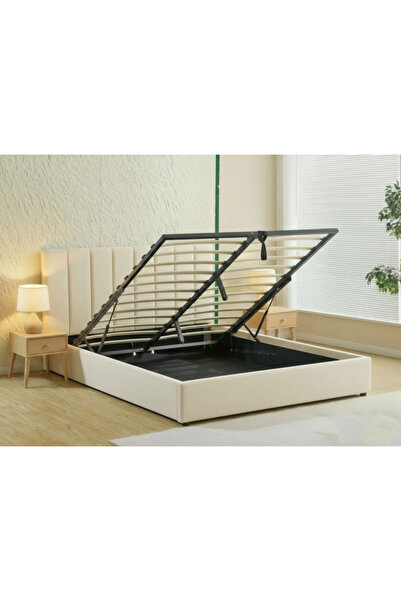 MarketMob Pat Celine 180x200 cm Lada Depozitare Tapitat Catifea Nuanta Ivory ...