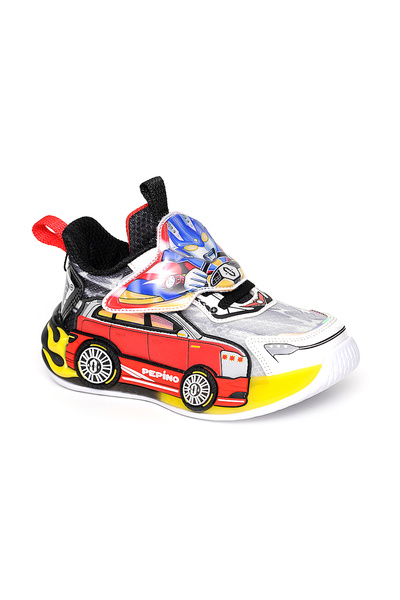 pepino 2207 Boys' White-Red Lighted Sports Shoes