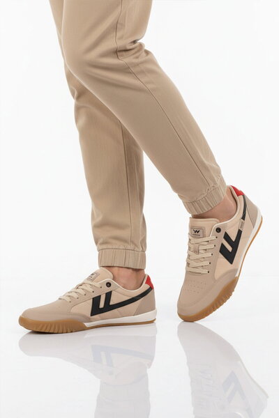 WALKWAY Pantofi sport pentru bărbați, bej, cu șireturi, ușori și flexibili, A...