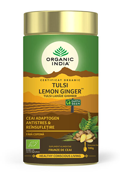 Organic India Ceai Adaptogen Tulsi Lamaie Ghimbir 100g Bio *BIO