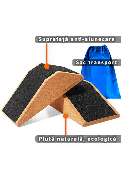 Vivaryon Cork yoga and fitness bricks, for squats, weight lifting + Carrying bag