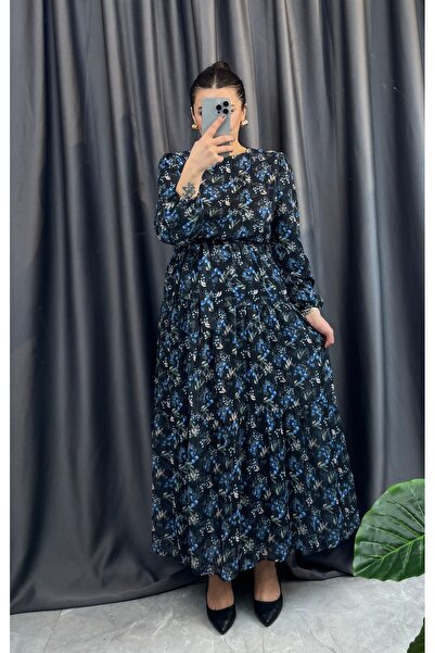 NİSUM MODA Chiffon Patterned Dress
