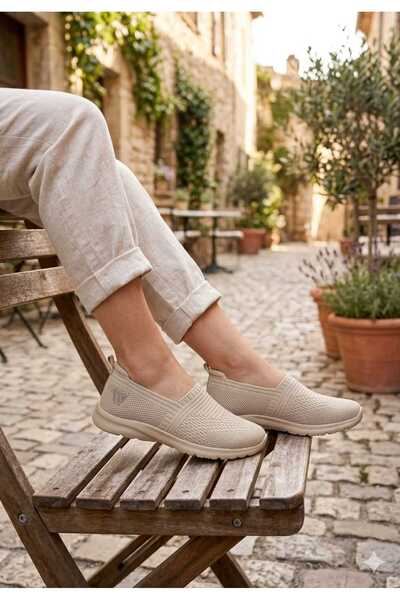 McDark Γυναικεία παπούτσια μπαλαρίνας σε μπεζ χρώμα, πλεκτά, με εύκαμπτη σόλα...