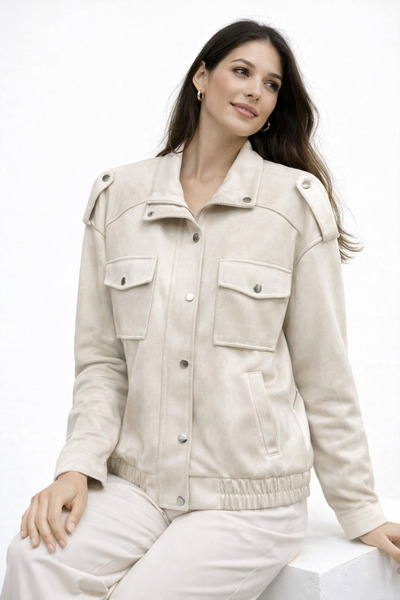 EGZOTİK ASORTİK Button Detailed Suede Jacket