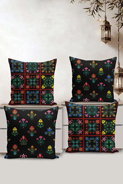 Filamente Σετ 4 καλύμματα μαξιλαριών διπλής όψης με ψηφιακή εκτύπωση, με σχέδ...