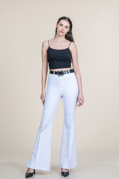 MissVina Spanish Style High Waist Belted Trousers 3950
