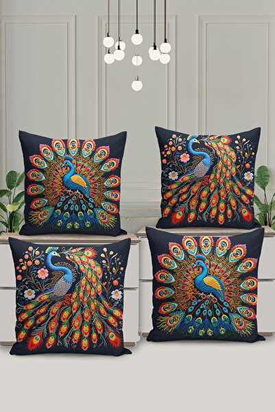 Filamente Set de 4 huse de pernă cu imprimare digitală pe două fețe, cu model...