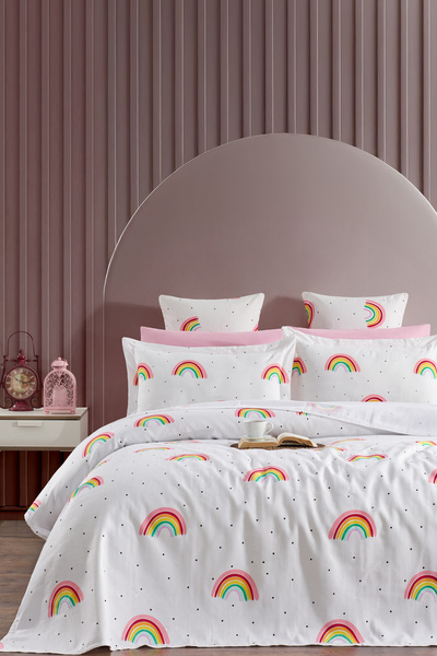 Always Double Patterned Pique Blanket Alaçatıgrey