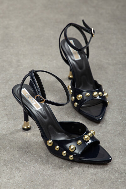 M Miss dark moda Κομψό γυναικείο στιλέτο με χρυσές χάντρες στον αστράγαλο, λο...