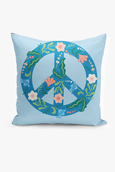 Filamente غطاء وسادة بطباعة رقمية على الوجهين - نمط الصيف / السلام / الحمامة