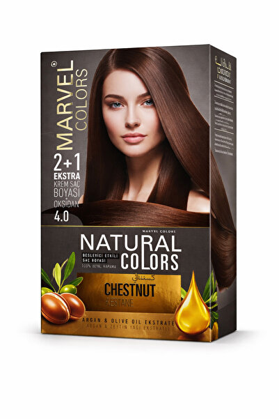 Marvel COLORS NATURAL COLORS Saç boyası 4,0 CHESTNUT (Kestane)