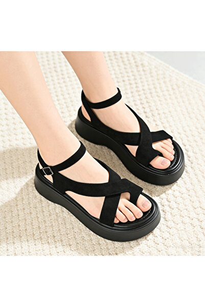 Tmall Γυναικεία σανδάλια, από συνθετικό δέρμα, SA103, Μαύρο