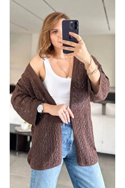 Noa&Noa Standard Size Lace-Like Knit Knitwear Cardigan