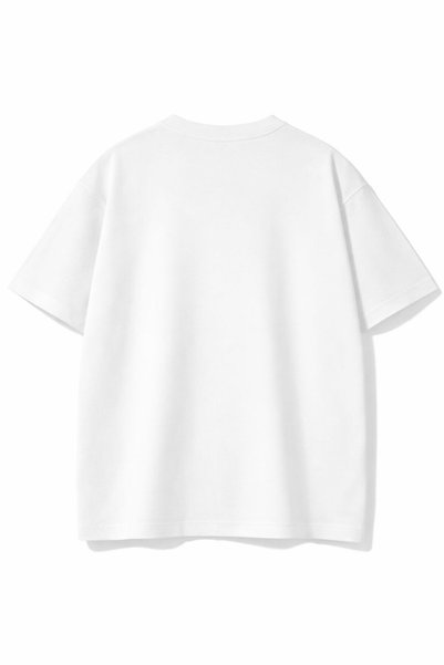 libukes Unisex White Oversize Deer Printed Crew Neck T-Shirt