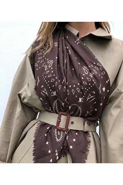 Markiz Takı Kutjen Model Brown Four Seasons Thin 70*70 Scarf