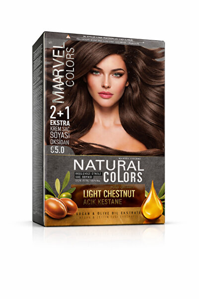 Marvel COLORS NATURAL COLORS Saç boyası 5,0 LIGHT CHESTNUT (Açık Kestane)