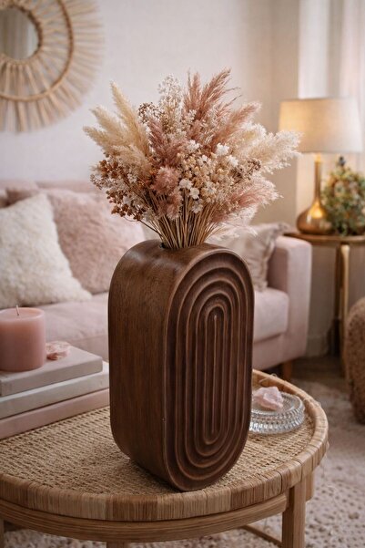 NEWNOW Модерна декоративна ваза и аранжировка от сухи цветя – Бохемски декор ...