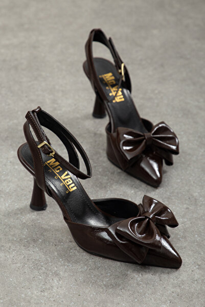 M Miss dark moda Stylish Women's Stiletto with Back Strap and Ribbon, Thin To...