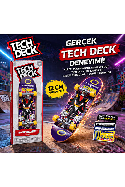 Cici Oyuncak Tech Deck Finesse X Sonic Handboard Mini Skateboard 12 cm Long B...