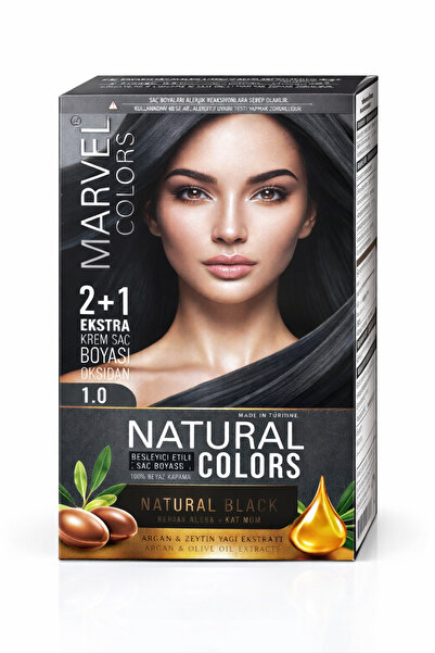 Marvel COLORS NATURAL COLORS Saç boyası 1,0 NATURAL BLACK (Doğal Siyah)