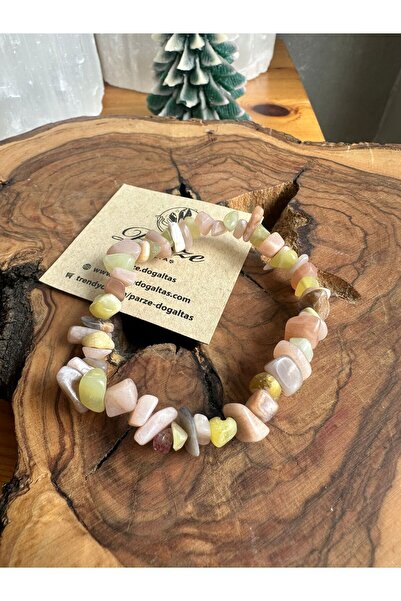 parze doğaltaş Olivin ve Güneş Taşı Kırık Taş Bileklik