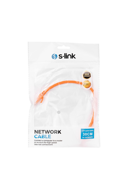 S-LINK SL-CAT6030TR CAT6 Patch 30CM Kablo(Turuncu)