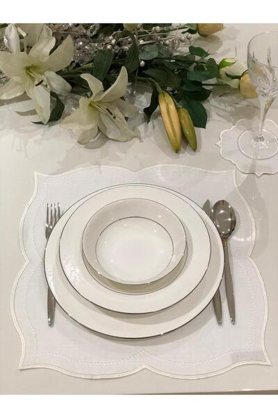 Nur Homing White Damla American Service Set of 2