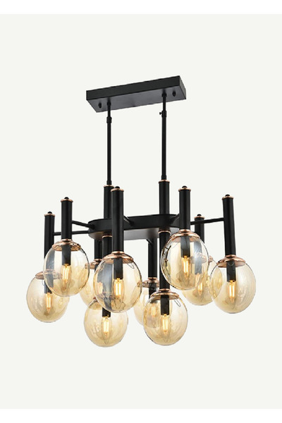 Bella Maison Gordon 10'lu Sarkıt Avize Siyah (65x75 cm)