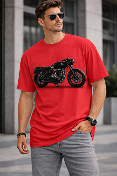 VODEXA Muška majica prevelikog kroja BLACK MOTOR, 100% pamučna majica, udoban...