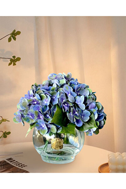 Fleurs Chic Home Mavi Ortancalı Fanus Oda Kokusu