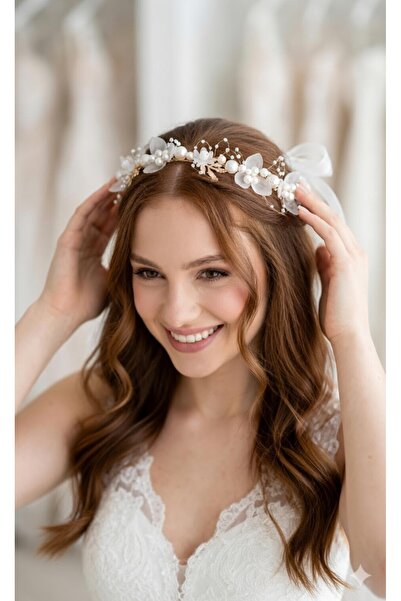 REBORN DESIGN Helen Model Water Lily Flower and Wheat Spike Figured Beaded De...