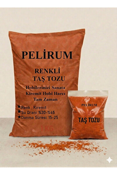 Pelirum Renkli Taş Tozu 1 KG - Kiremit Hobi Harcı - Beton Obje Yapımı İçin Yü...