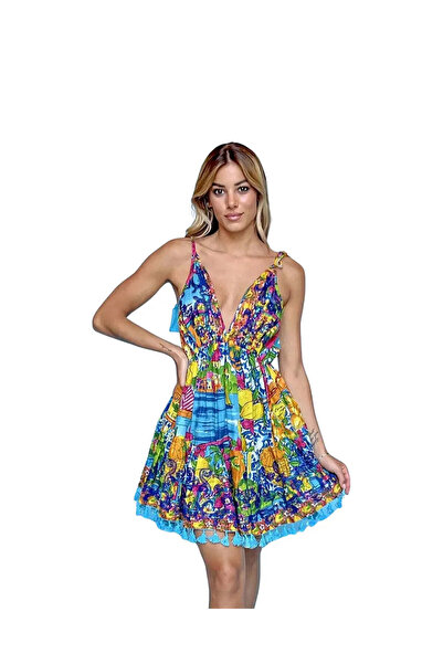 Antica Sartoria STRAPPED V NECK DRESS