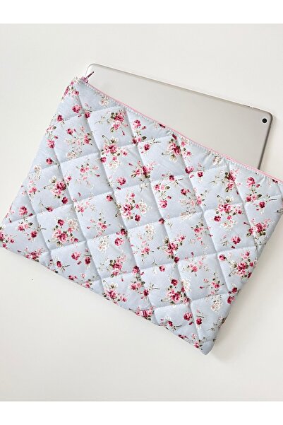 Lulishop Vintage Çiçek Desenli Kapitone Tablet Kılıfı 10-11 İnç Fermuarlı Kor...