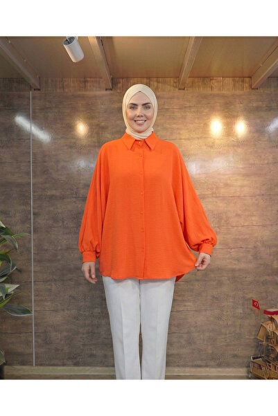 ALFU Moda Kadın Yarasa Kol Salaş Gömlek