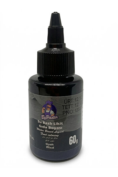 By Paster Su Bazlı Likit Gıda Boyası Siyah 60 ml Siyah