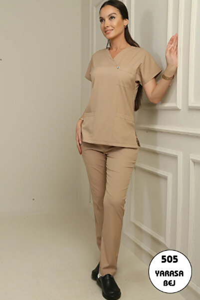 DENİZ İŞ طقم ياراساكول بيليندا سكرابس للسيدات - بيج