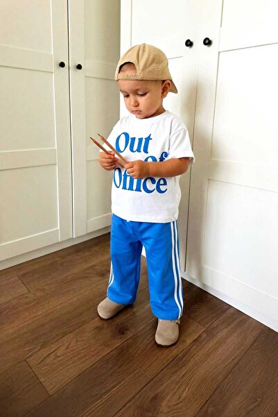 Karaniko Kids Момчешки син комплект от тениска с щампа и къси панталони