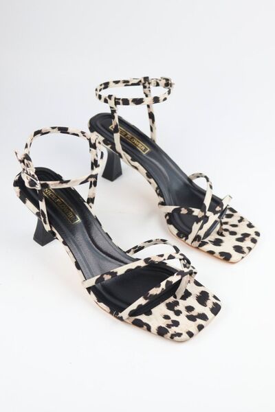 NiceDiffer Sandale de damă cu curea la gleznă, cu toc de 6 cm