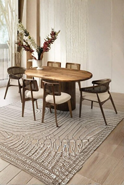 Savita Home Doğal Ahşap Masa 160x85 Ceviz Manolya Ayak Kuzey Ceviz Bukle 146 ...