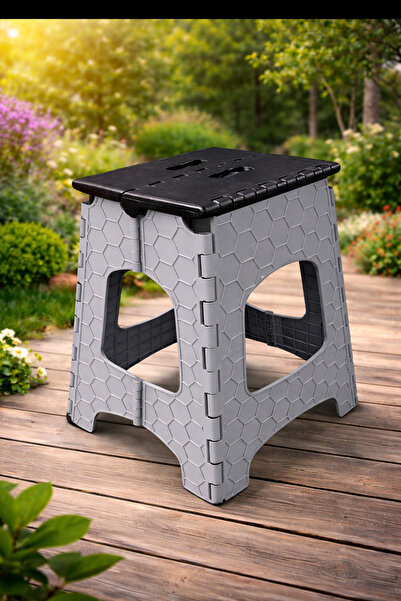 MB PLAS TAŞINABİLİR KATLANIR TABURE BÜYÜK BOY GRİ