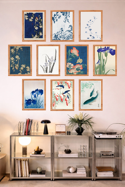 UNT 10-Piece Frame-Looking Feng Shui Japanese Style Minimalist Painting Set –...