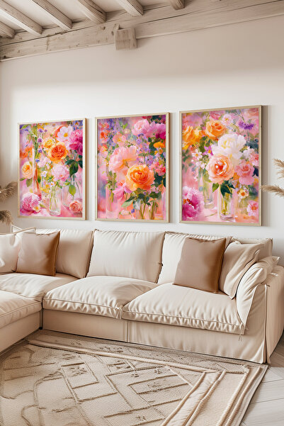 STARYUNA Ξύλινο Πλαίσιο για Ανθοσύνθεση Τριπλό Σετ Ζωγραφικής Ucyuna614