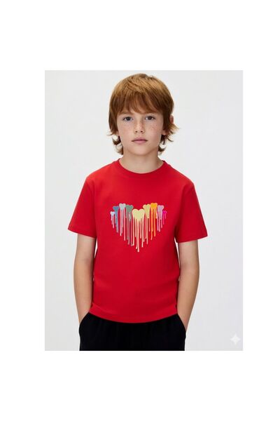 playwear Tricou unisex pentru copii, 100% bumbac, cu imprimeu Heart Inside He...
