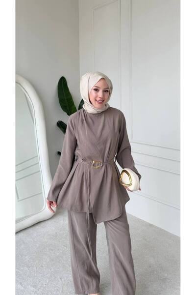 Viskosa Σετ με λεπτομέρεια από ύφασμα Cupra και ζώνη