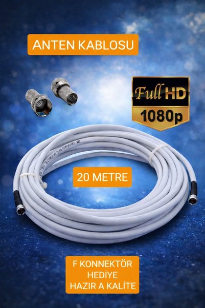 OEM Çanak Anten Uydu Televizyon Kablosu Rg6 Hd 20 Metre