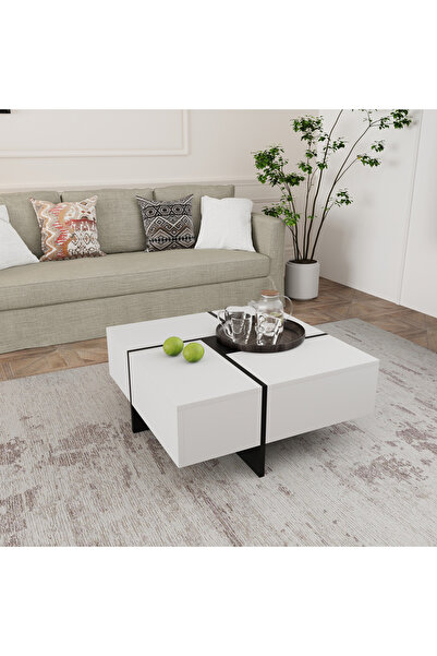 Home Box Trend 4-Ways Opening Drawers High Gloss Coffee Table