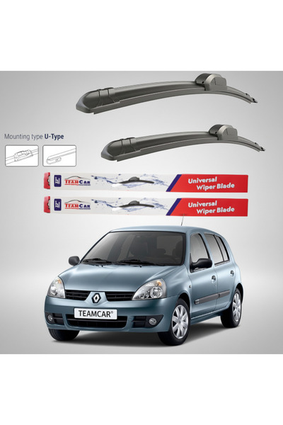 TEAMCAR Renault Clio II Χάτσμπακ 5 Πόρτες Facelift (2001-2005) Επίπεδοι Υαλοκ...