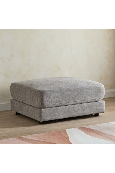 Home Box P-Skive Fabric Ottoman- Dark Grey